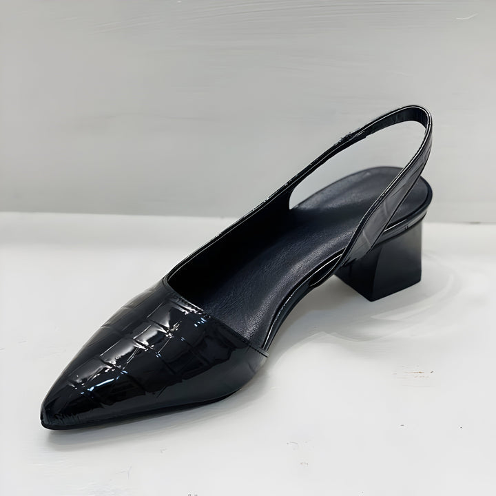 Donna | Slingback Heels with Block Heel and Pointed Toe