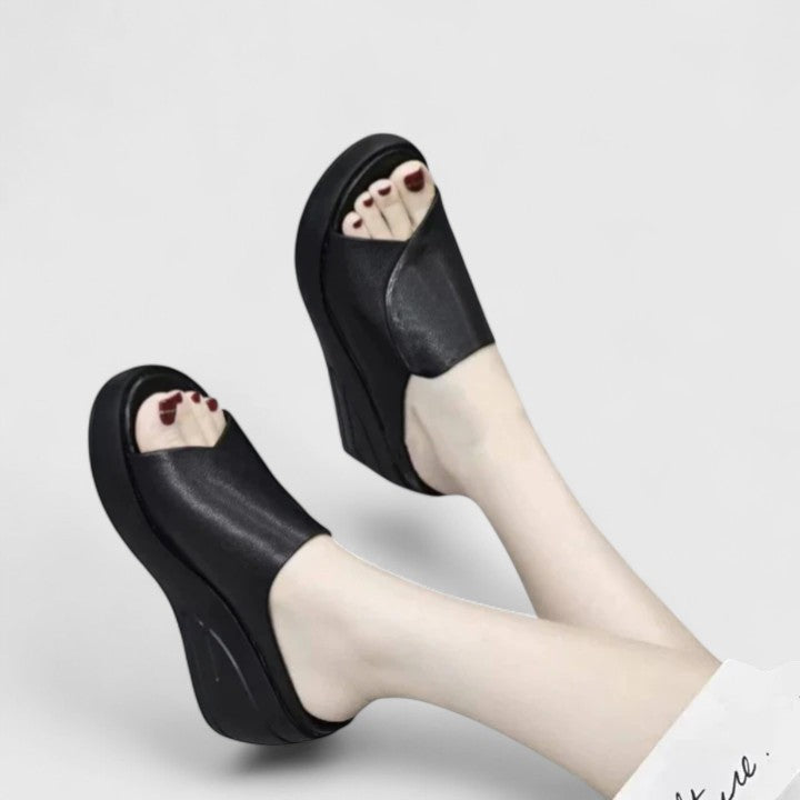 Elaine | Platform Wedge Sandals with Open Toe and Slip On