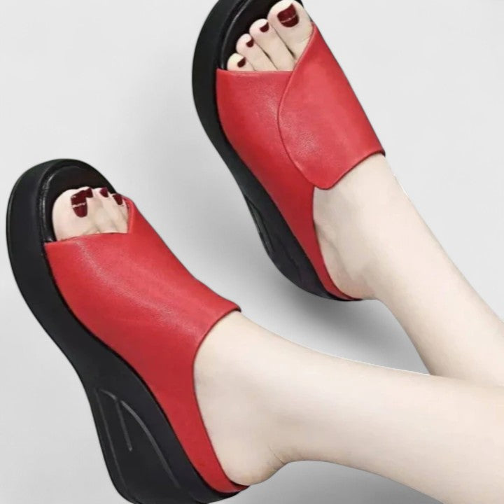 Elaine | Platform Wedge Sandals with Open Toe and Slip On