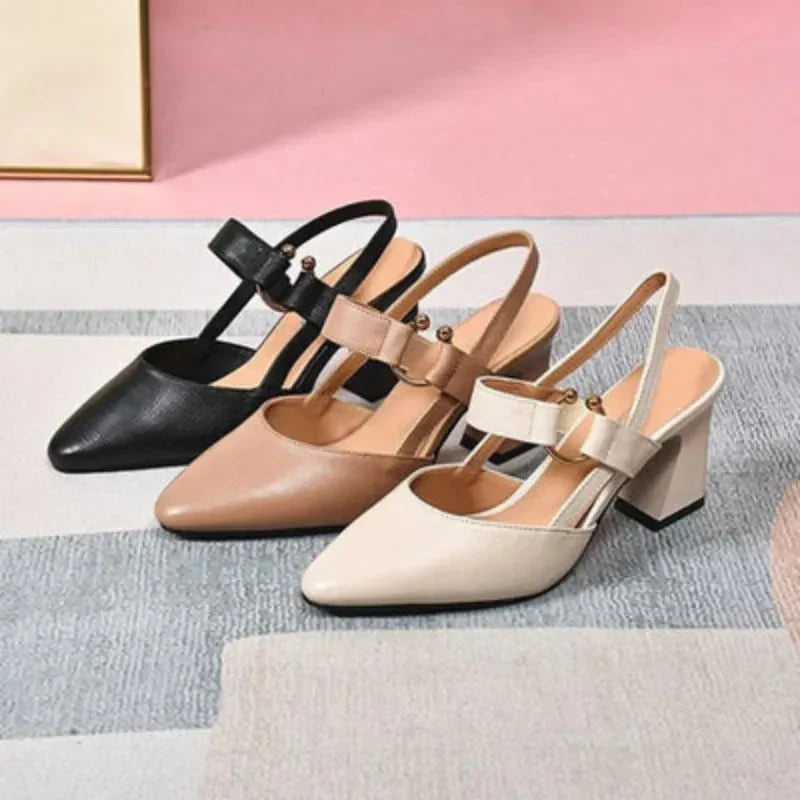 Eleanor | Slingback Heels with Pointed Toe and Block Heel