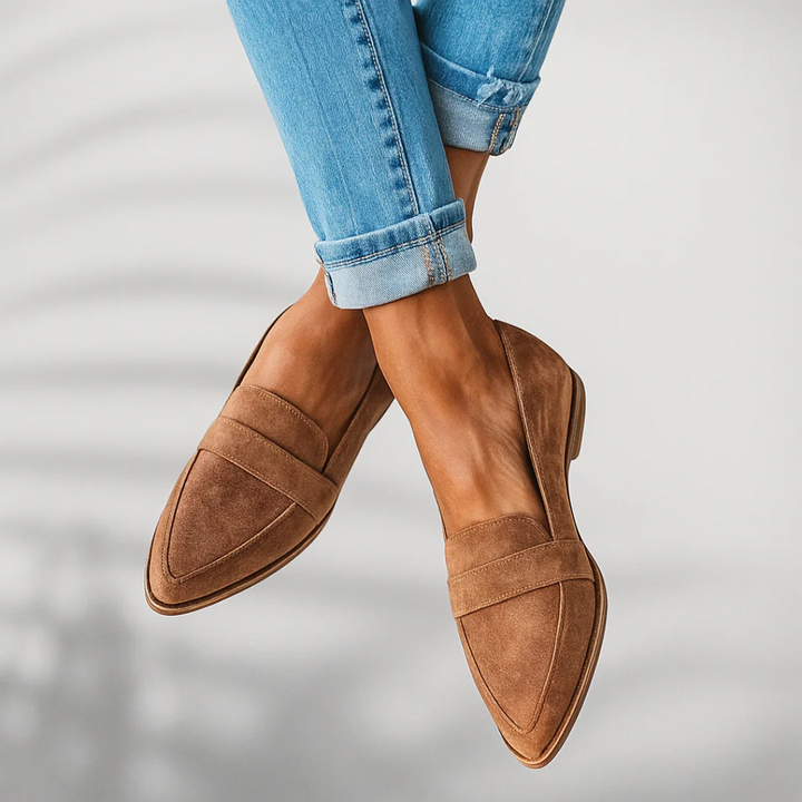 Elsie | Leather Loafers with Pointed Toe and Slip-on Design
