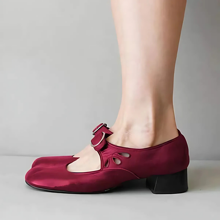 Erica | Mary Jane Shoes with Buckle Strap and Block Heel