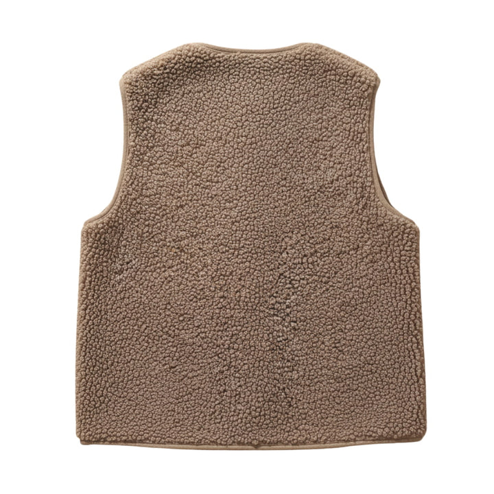 Felicia | Sherpa Vest with V Neck and Button Front