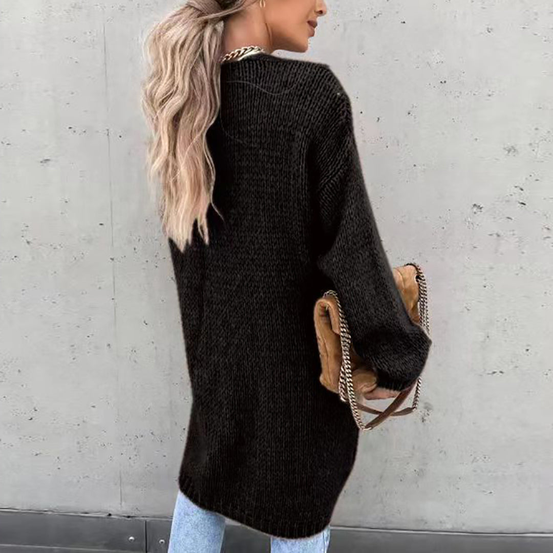 Gail | Long Cardigan with Open Front and Long Sleeves