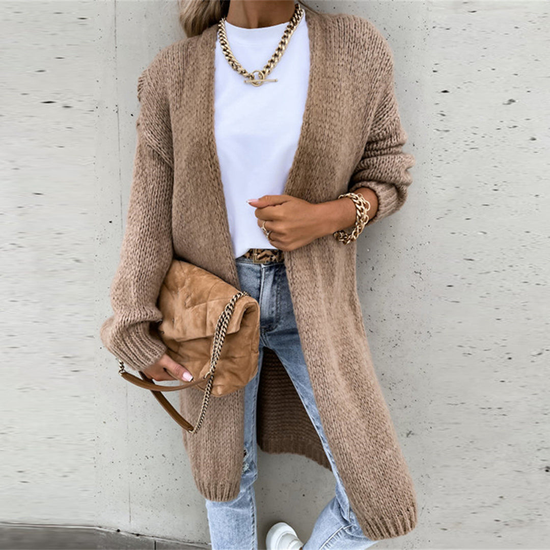 Gail | Long Cardigan with Open Front and Long Sleeves