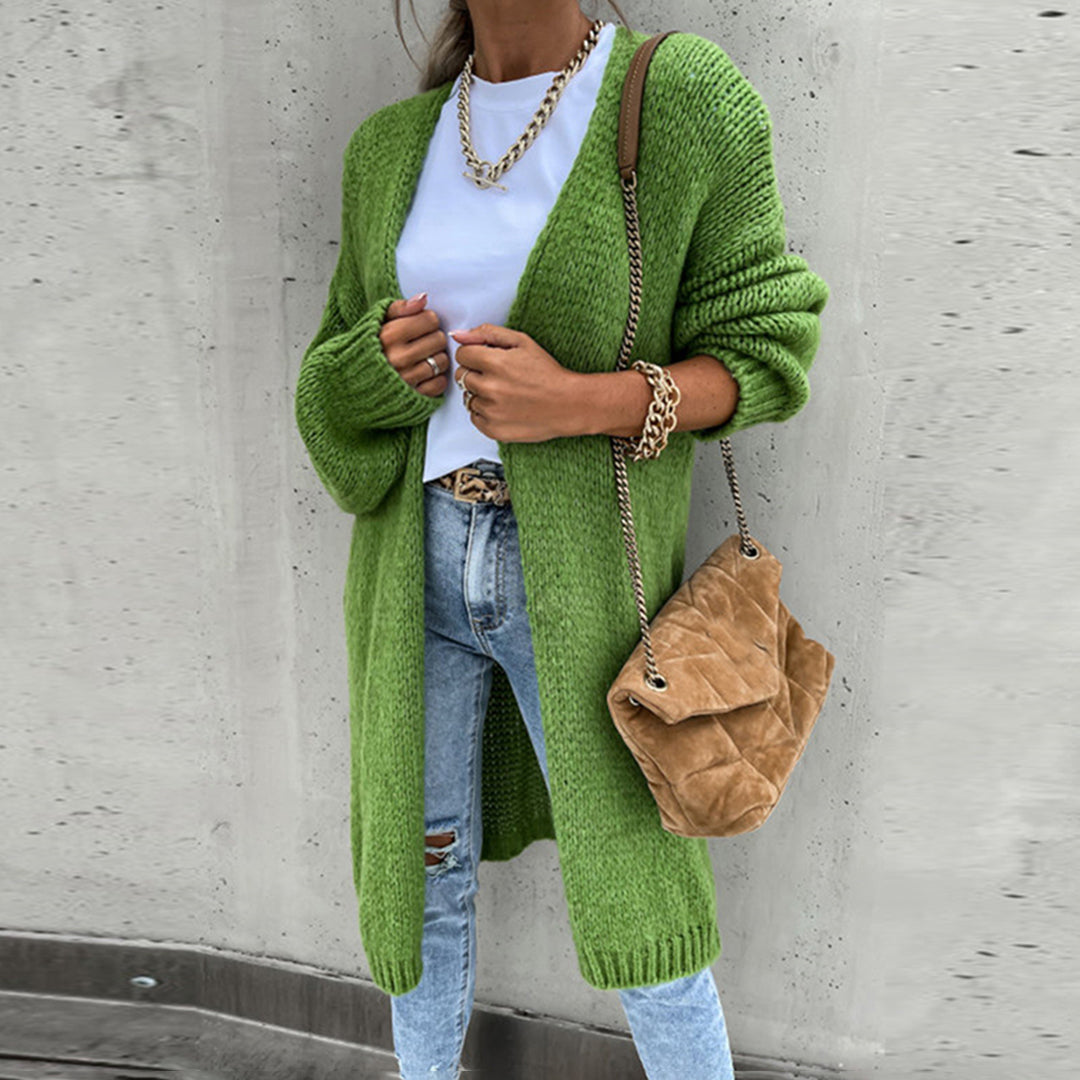 Gail | Long Cardigan with Open Front and Long Sleeves