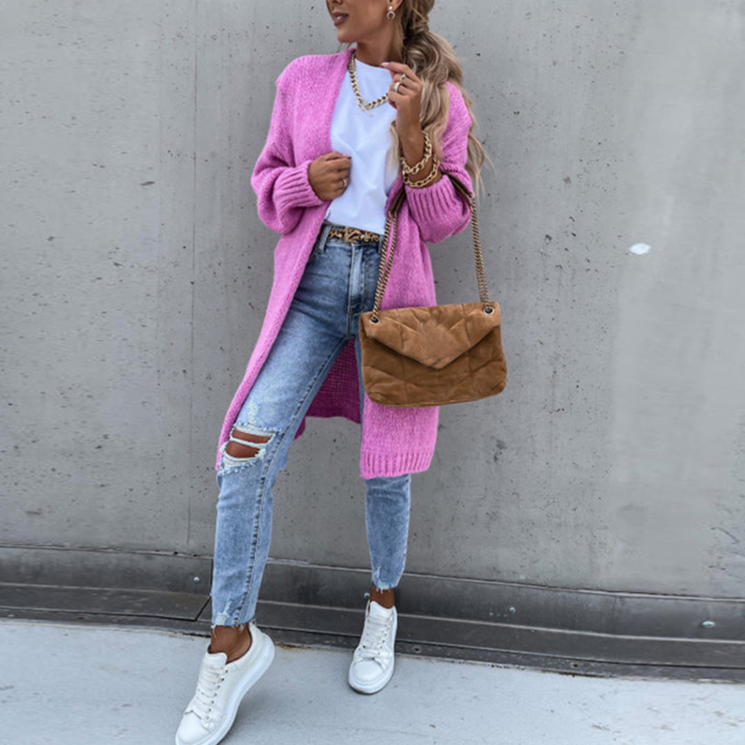 Gail | Long Cardigan with Open Front and Long Sleeves