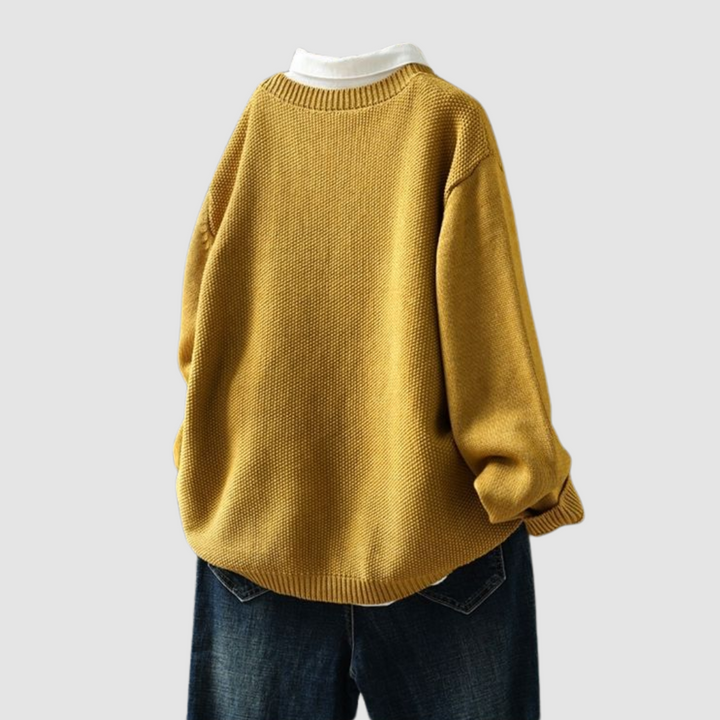Genevieve | Cardigan with Crew Neck and Button Front