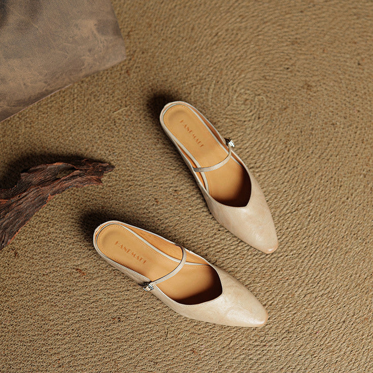 Genevieve | Mary Jane Shoes with Pointed Toe and Buckle Strap