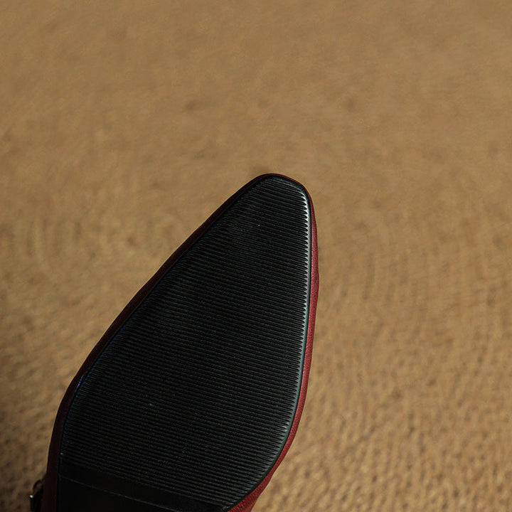 Genevieve | Mary Jane Shoes with Pointed Toe and Buckle Strap