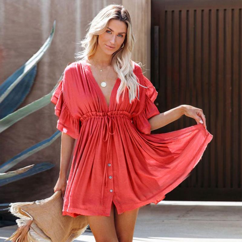 Geraldine | Mini Sundress with V Neck and Short Sleeves