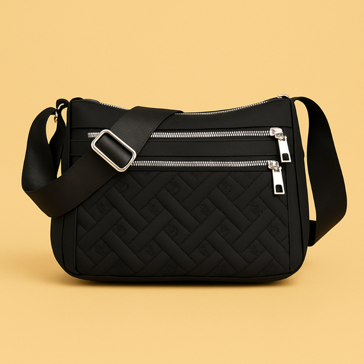 Gloria | Quilted Crossbody Bag with Zipper Pockets and Adjustable Strap