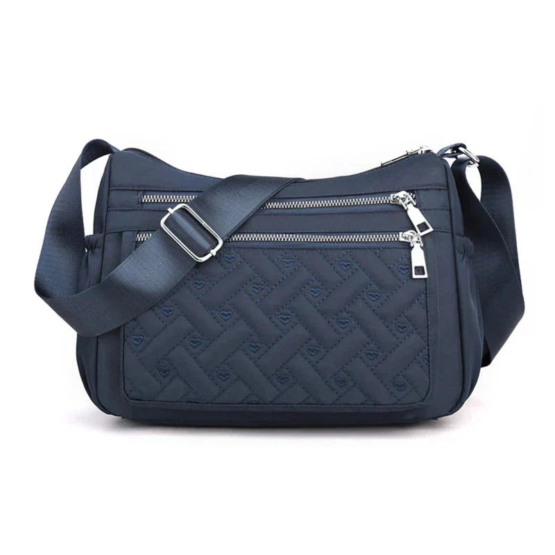 Gloria | Quilted Crossbody Bag with Zipper Pockets and Adjustable Strap