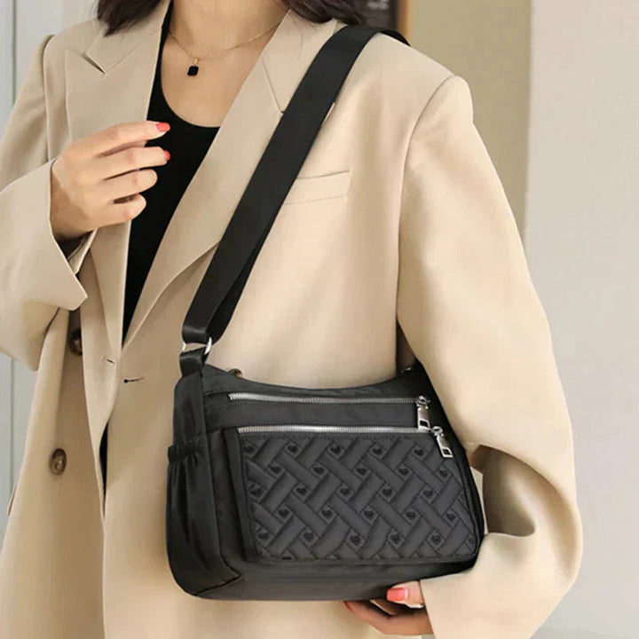 Gloria | Quilted Crossbody Bag with Zipper Pockets and Adjustable Strap