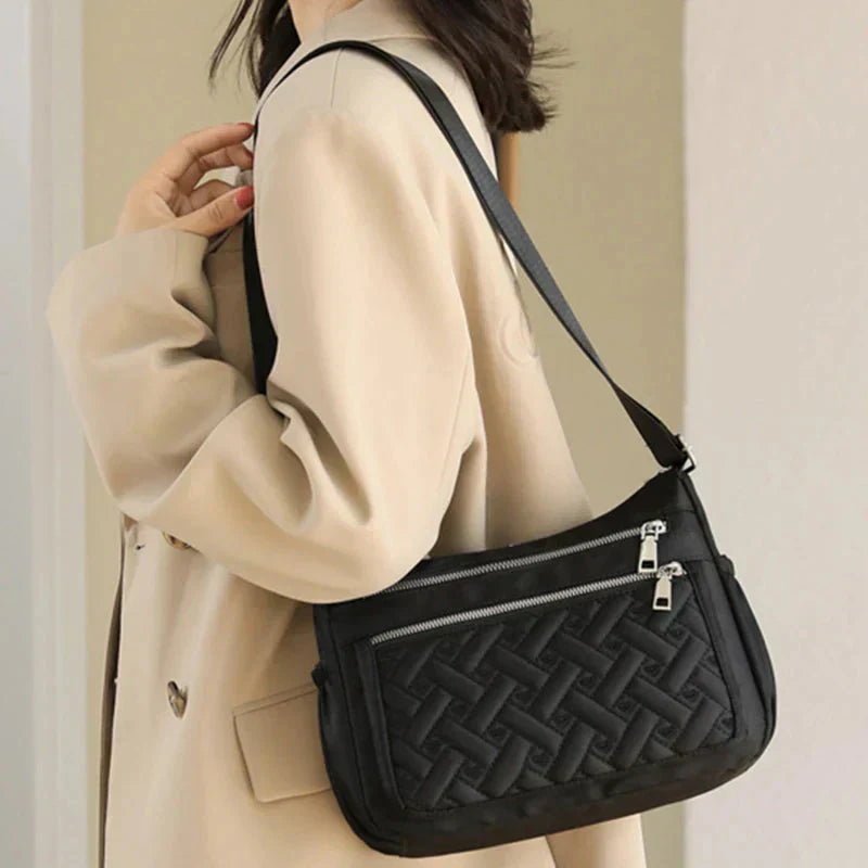 Gloria | Quilted Crossbody Bag with Zipper Pockets and Adjustable Strap