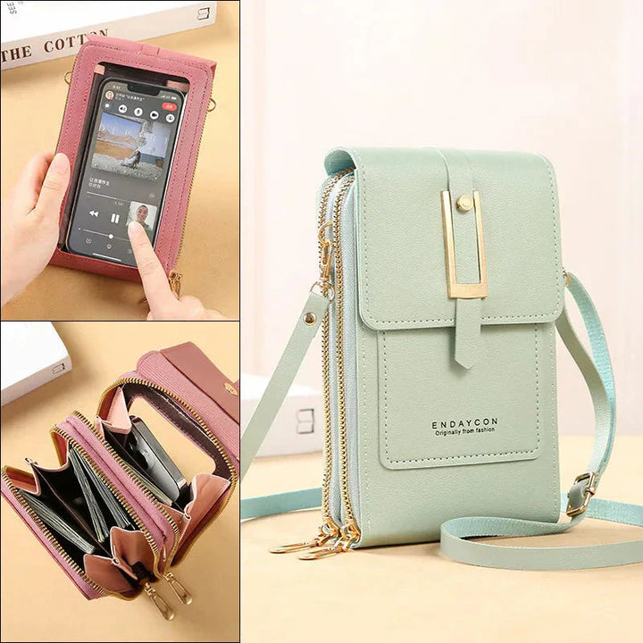 Grace | Crossbody Phone Bag with Front Pocket and Zip Compartment