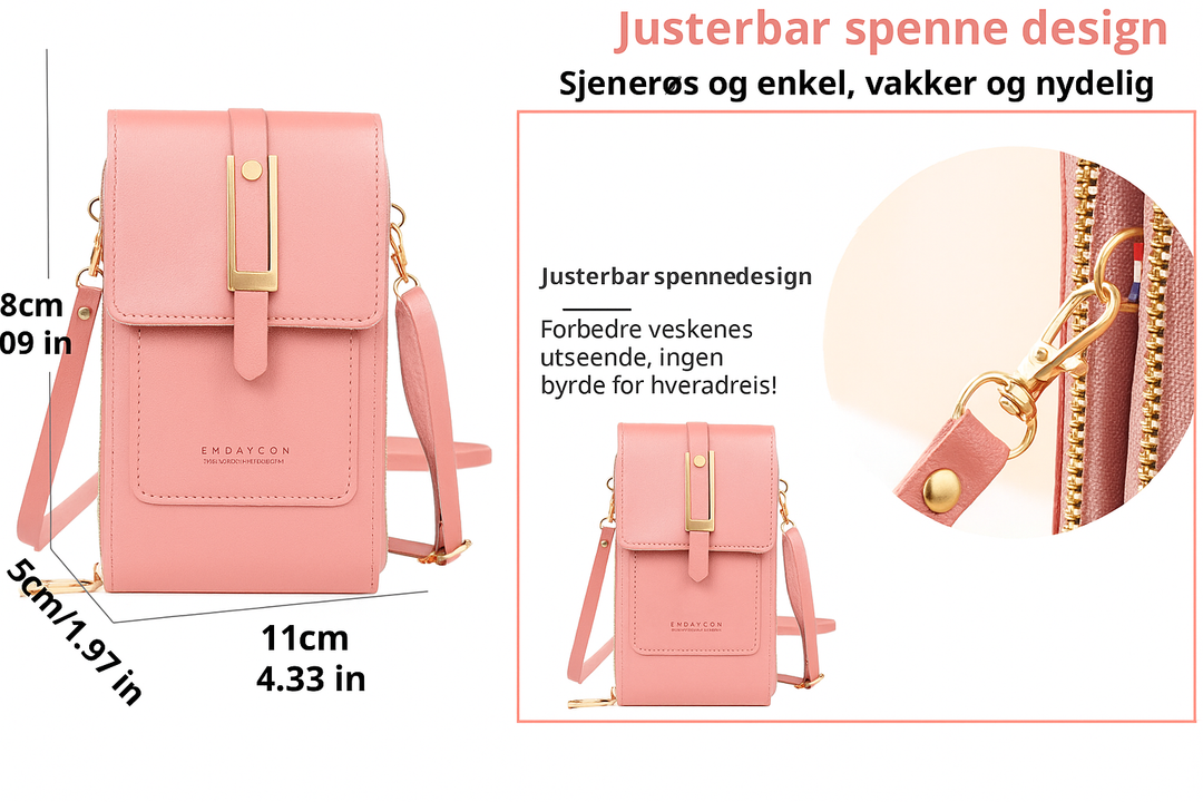 Grace | Crossbody Phone Bag with Front Pocket and Zip Compartment