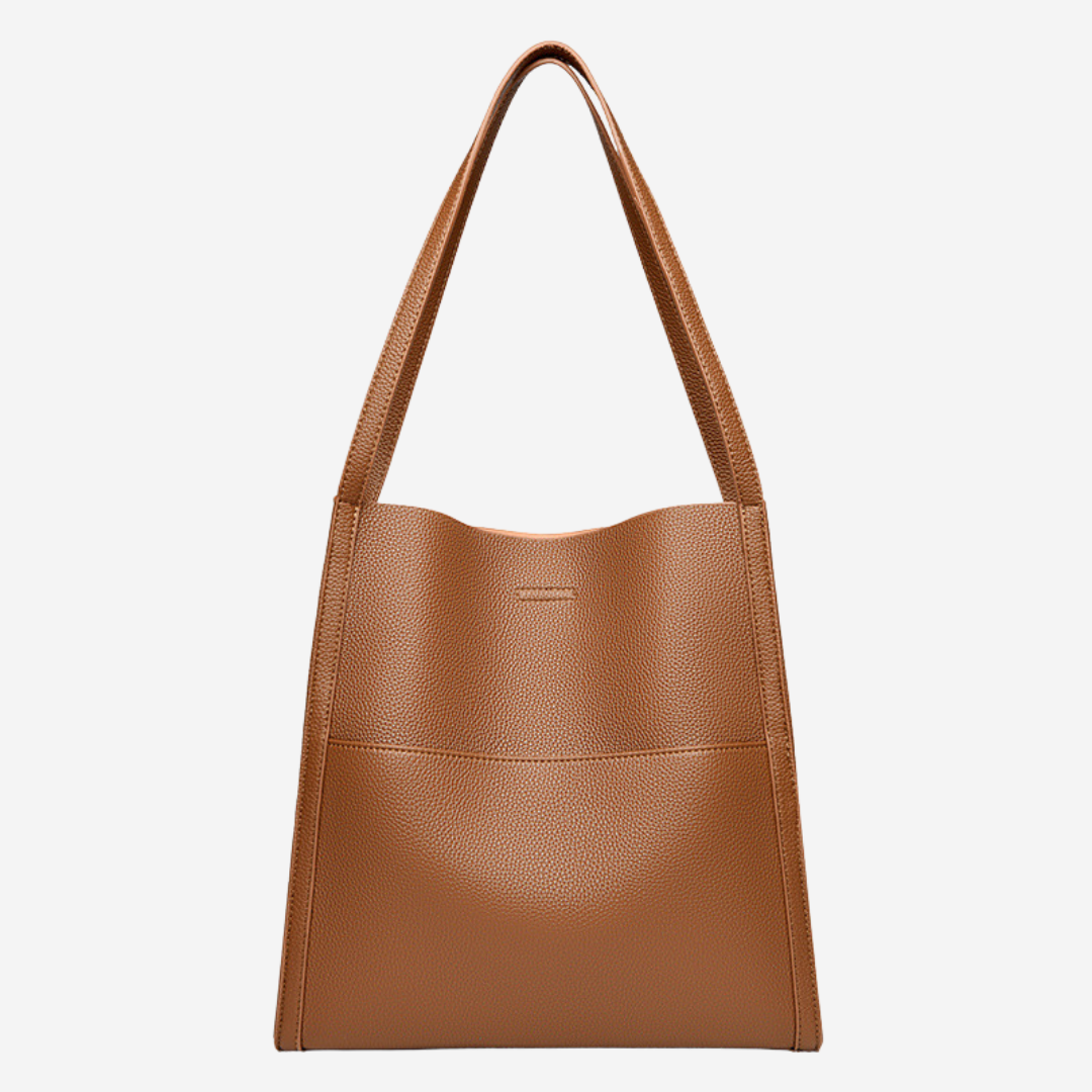 Grace | Leather Shoulder Bag with Top Handle and Snap Closure