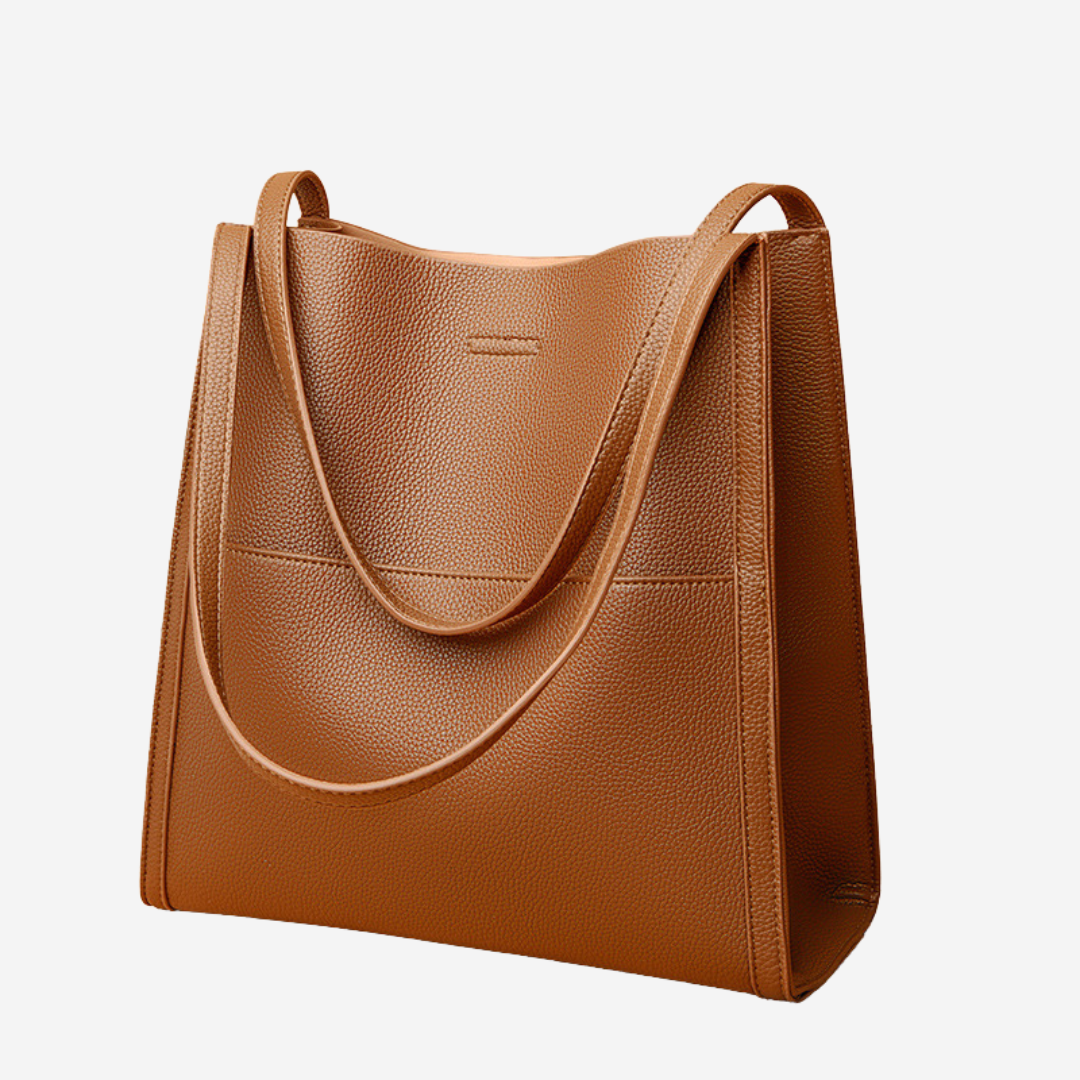 Grace | Leather Shoulder Bag with Top Handle and Snap Closure