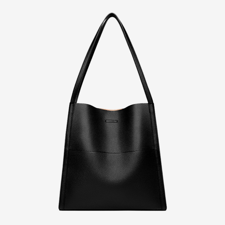 Grace | Leather Shoulder Bag with Top Handle and Snap Closure