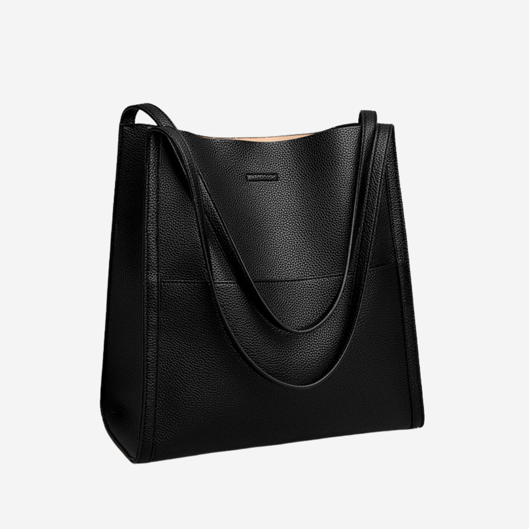 Grace | Leather Shoulder Bag with Top Handle and Snap Closure