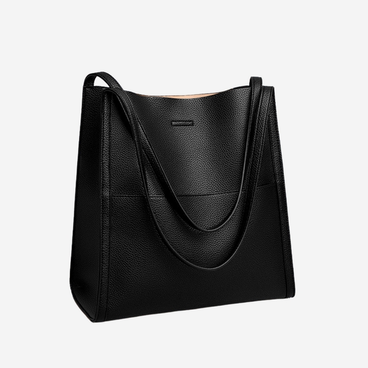 Grace | Leather Shoulder Bag with Top Handle and Snap Closure