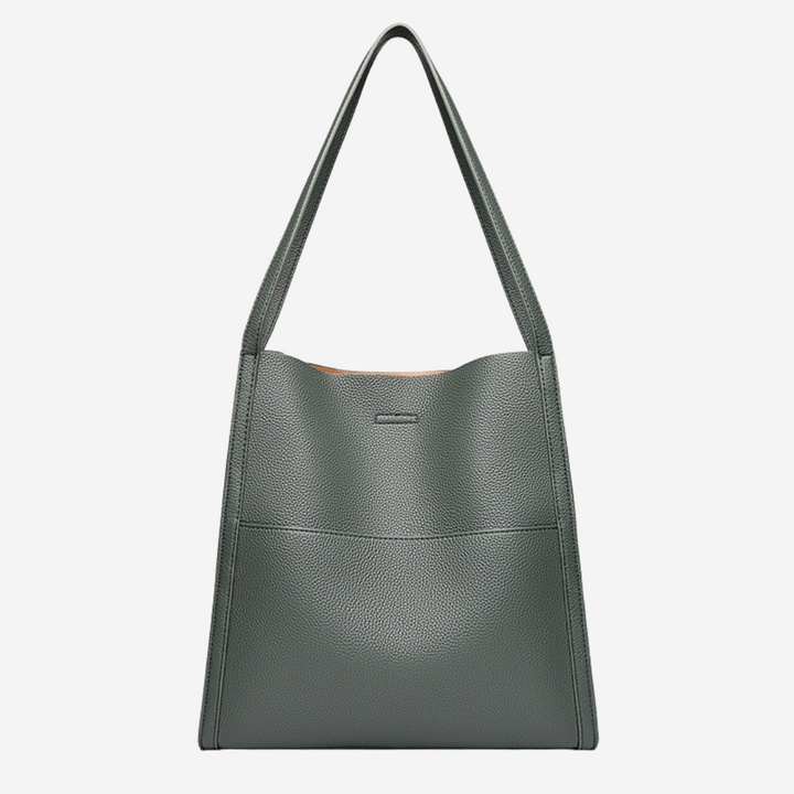 Grace | Leather Shoulder Bag with Top Handle and Snap Closure