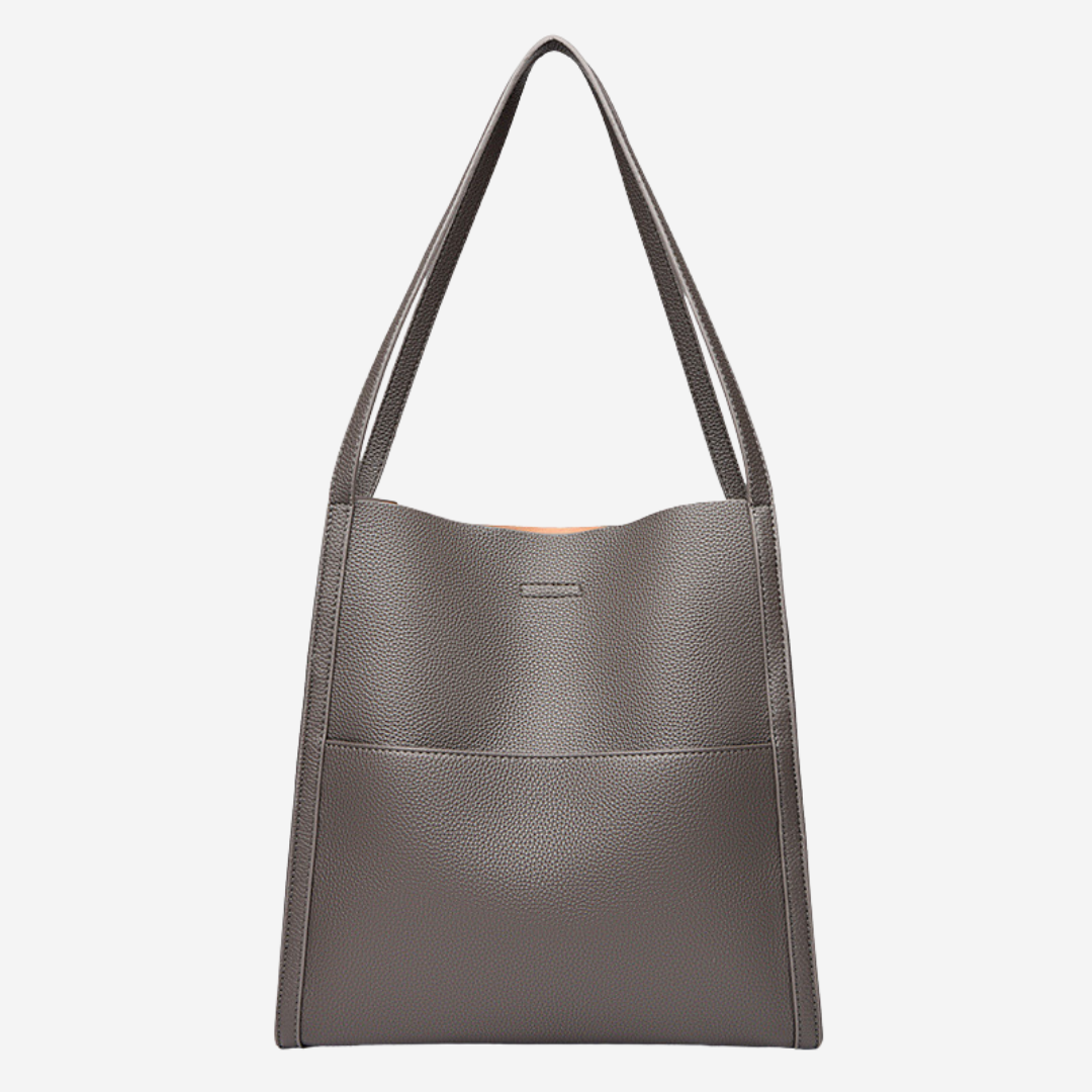 Grace | Leather Shoulder Bag with Top Handle and Snap Closure