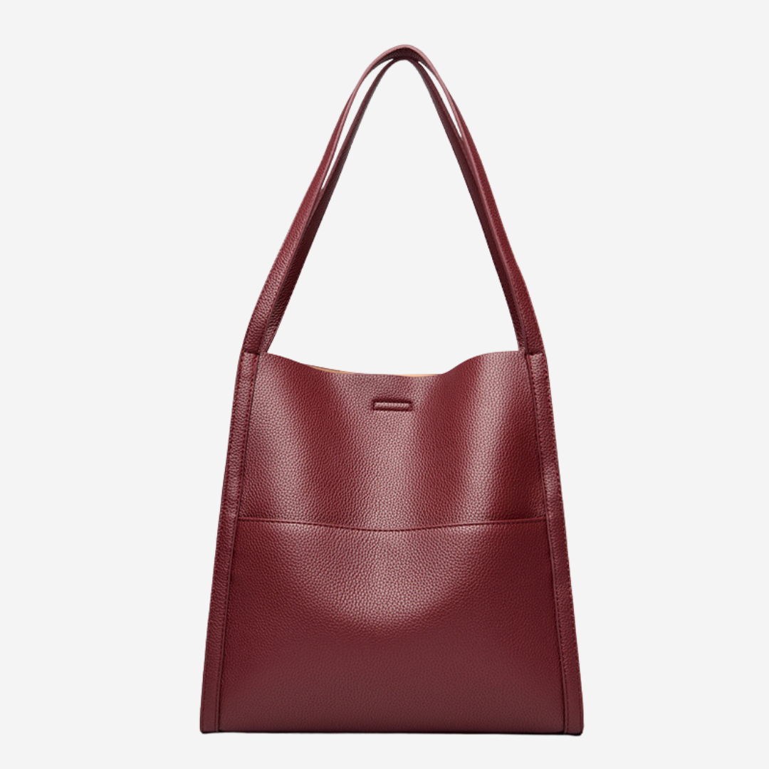 Grace | Leather Shoulder Bag with Top Handle and Snap Closure