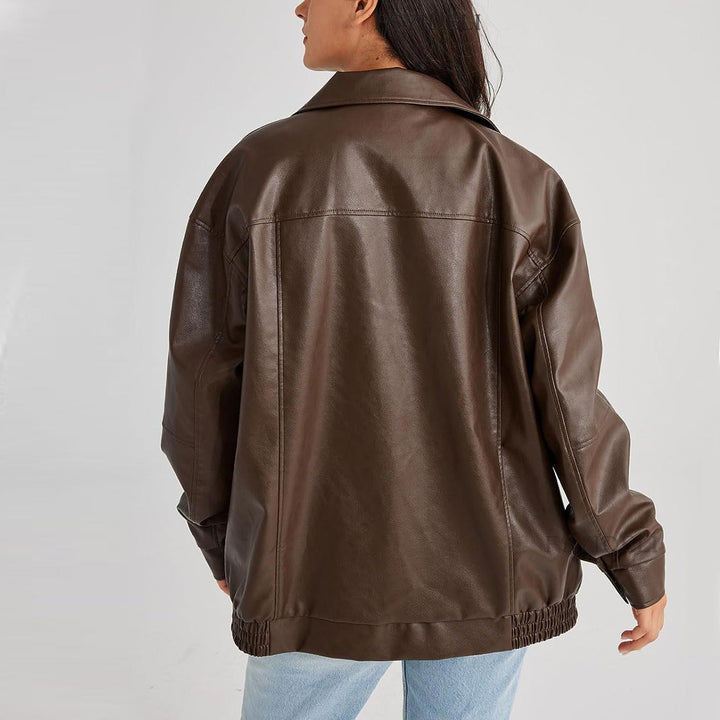 Gwendolyn | Bomber Jacket with Collared Neck and Zipper Closure