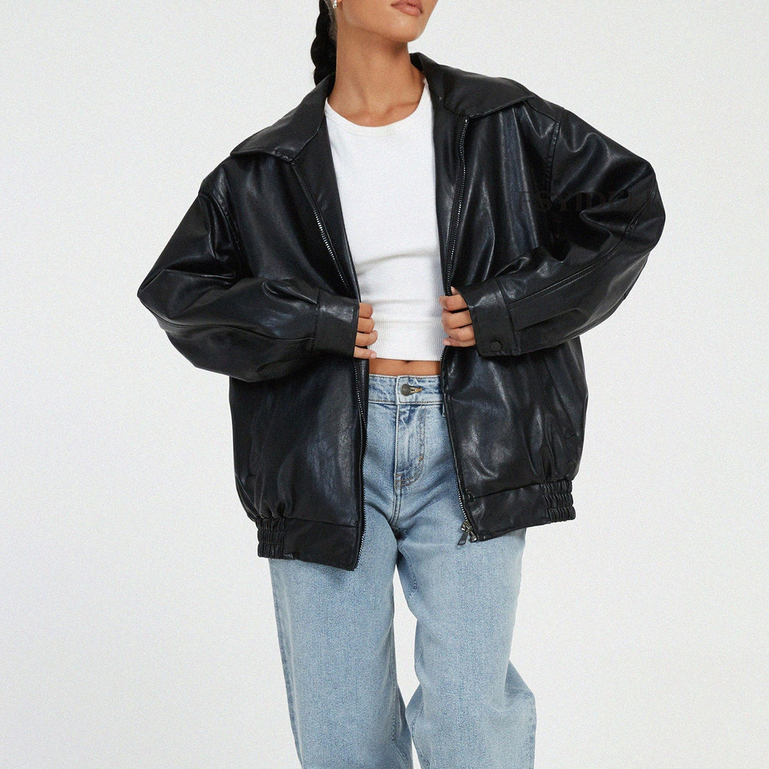 Gwendolyn | Bomber Jacket with Collared Neck and Zipper Closure