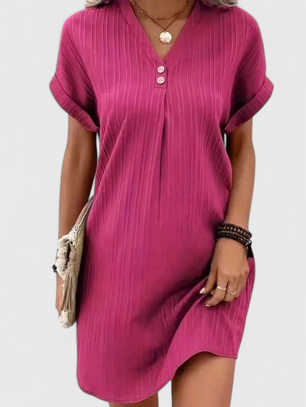 Helen | Casual Mini Dress with V Neck and Short Sleeves