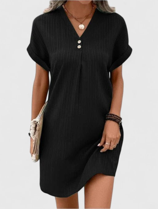 Helen | Casual Mini Dress with V Neck and Short Sleeves