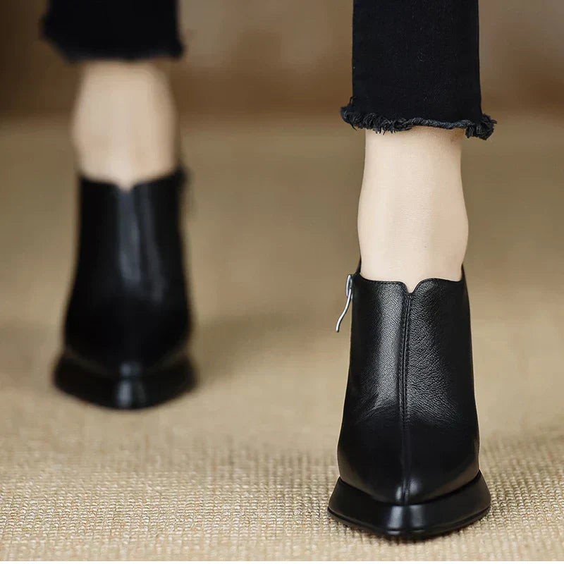 Helen | Platform Heels with Block Heel and Side Zipper