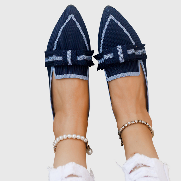 Helene | Flat Loafers with Bow Detail and Pointed Toe