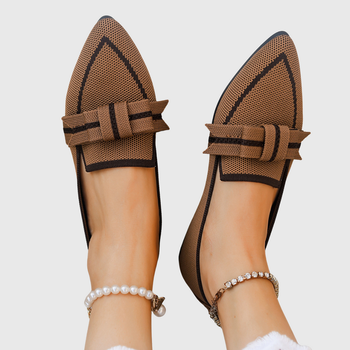 Helene | Flat Loafers with Bow Detail and Pointed Toe