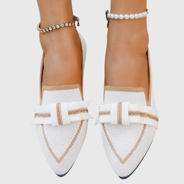 Helene | Flat Loafers with Bow Detail and Pointed Toe