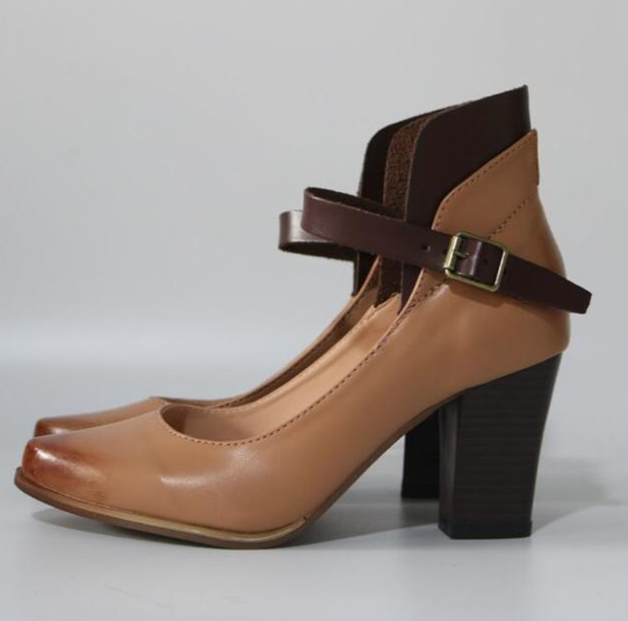 Joan | Mary Jane Heels with Ankle Strap and Block Heel