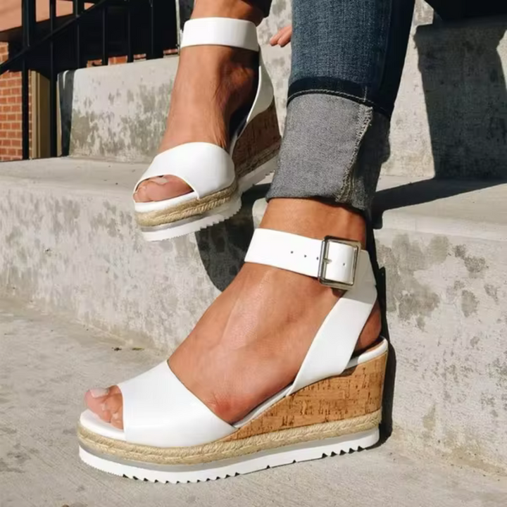 Josephine | Wedge Sandals with Ankle Strap and Open Toe