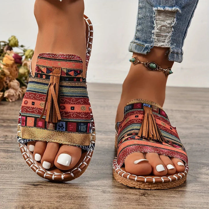 Katherine | Boho Sandals with Tassel Detail and Open Toe