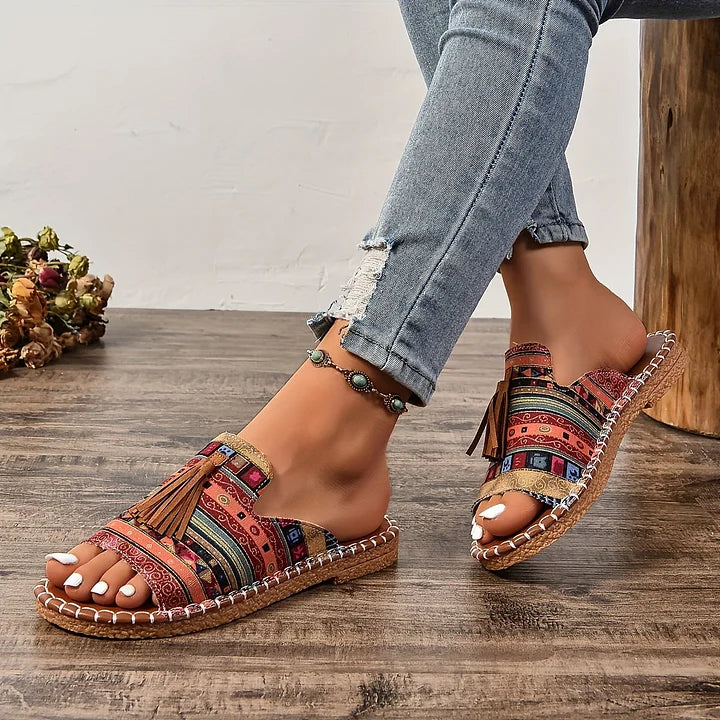 Katherine | Boho Sandals with Tassel Detail and Open Toe