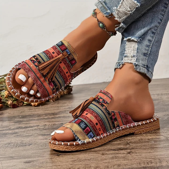 Katherine | Boho Sandals with Tassel Detail and Open Toe