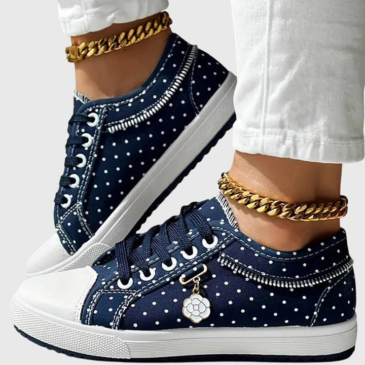 Kathy | Sneakers with Lace and Polka Dot Detail