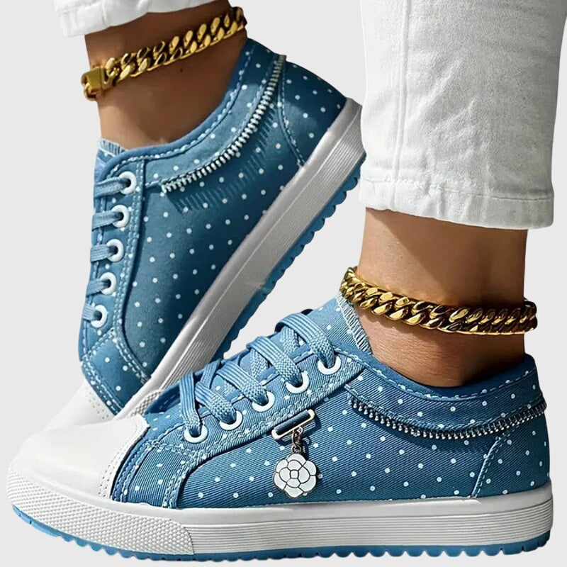 Kathy | Sneakers with Lace and Polka Dot Detail
