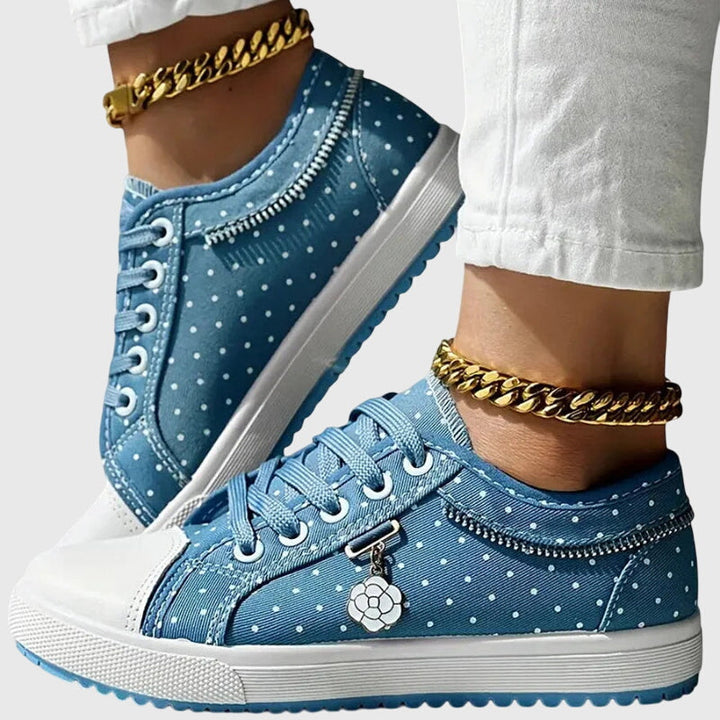 Kathy | Sneakers with Lace and Polka Dot Detail