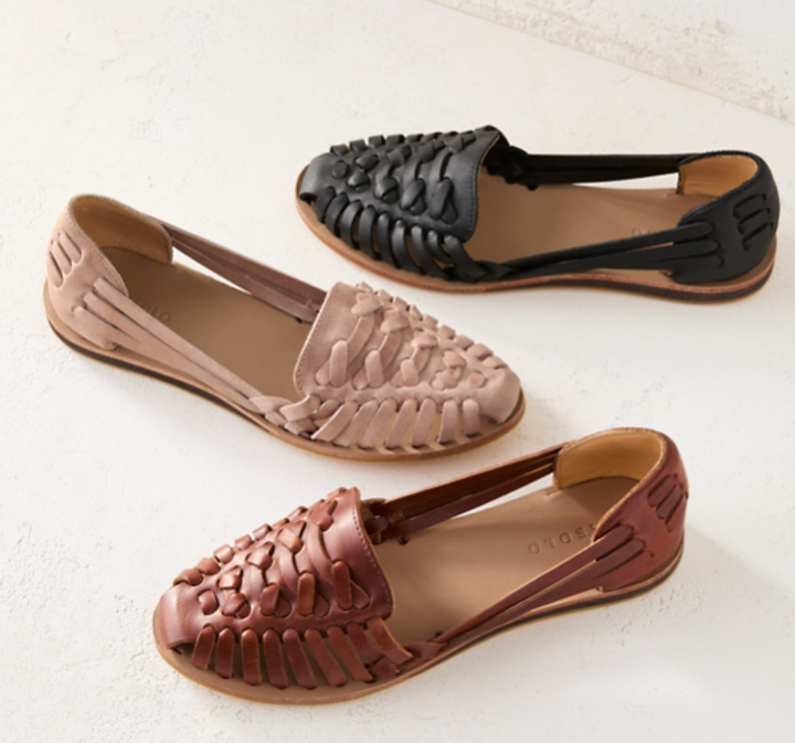 Leah | Woven Gladiator Sandals with Open Toe and Flat Sole