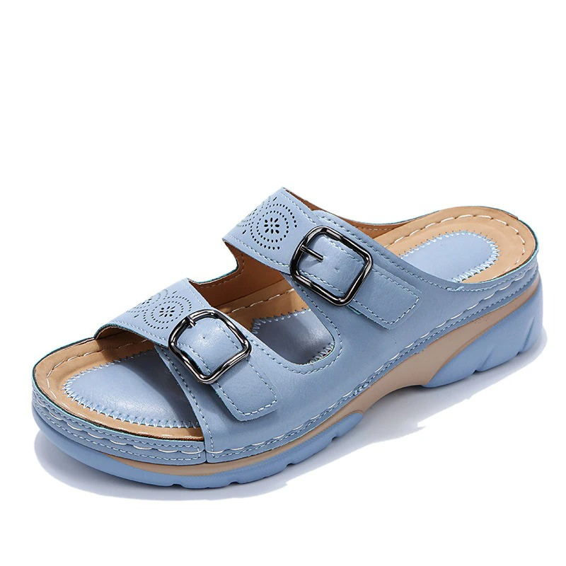 Leonora | Orthopedic Sandals with Double Buckle Straps and Open Toe