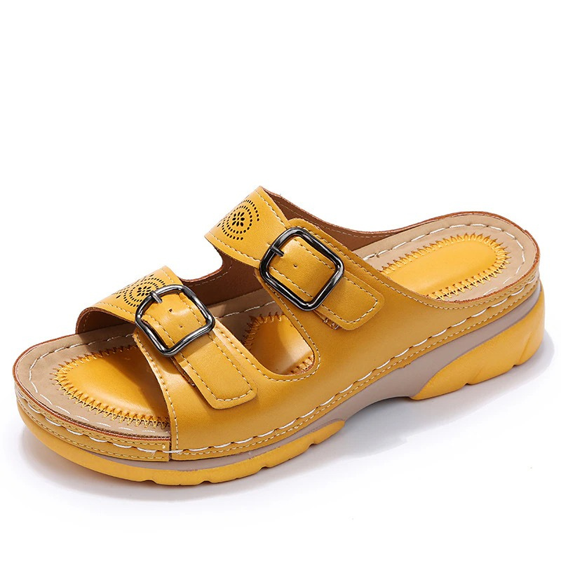 Leonora | Orthopedic Sandals with Double Buckle Straps and Open Toe