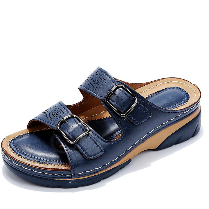 Leonora | Orthopedic Sandals with Double Buckle Straps and Open Toe