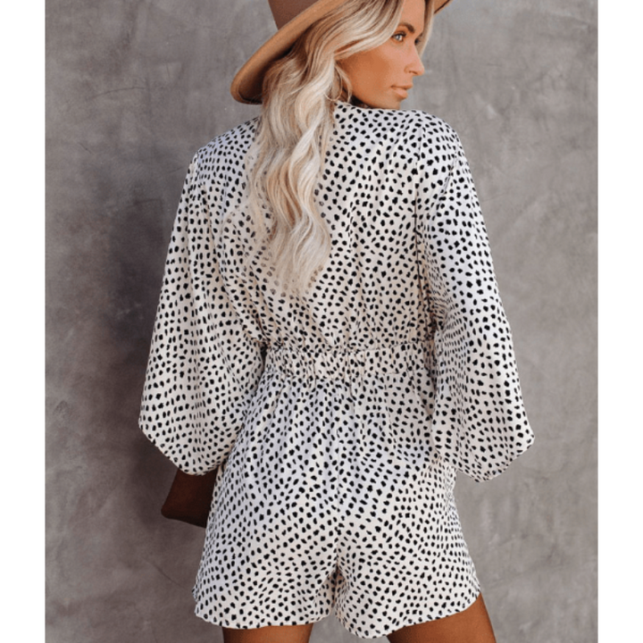Lorraine | mini dress with V Neck and Wide Leg Shorts